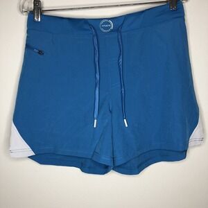 Hylete‎ Women's Small Blue High Cut Lined Athletic Pull On Jogging Yoga Shorts